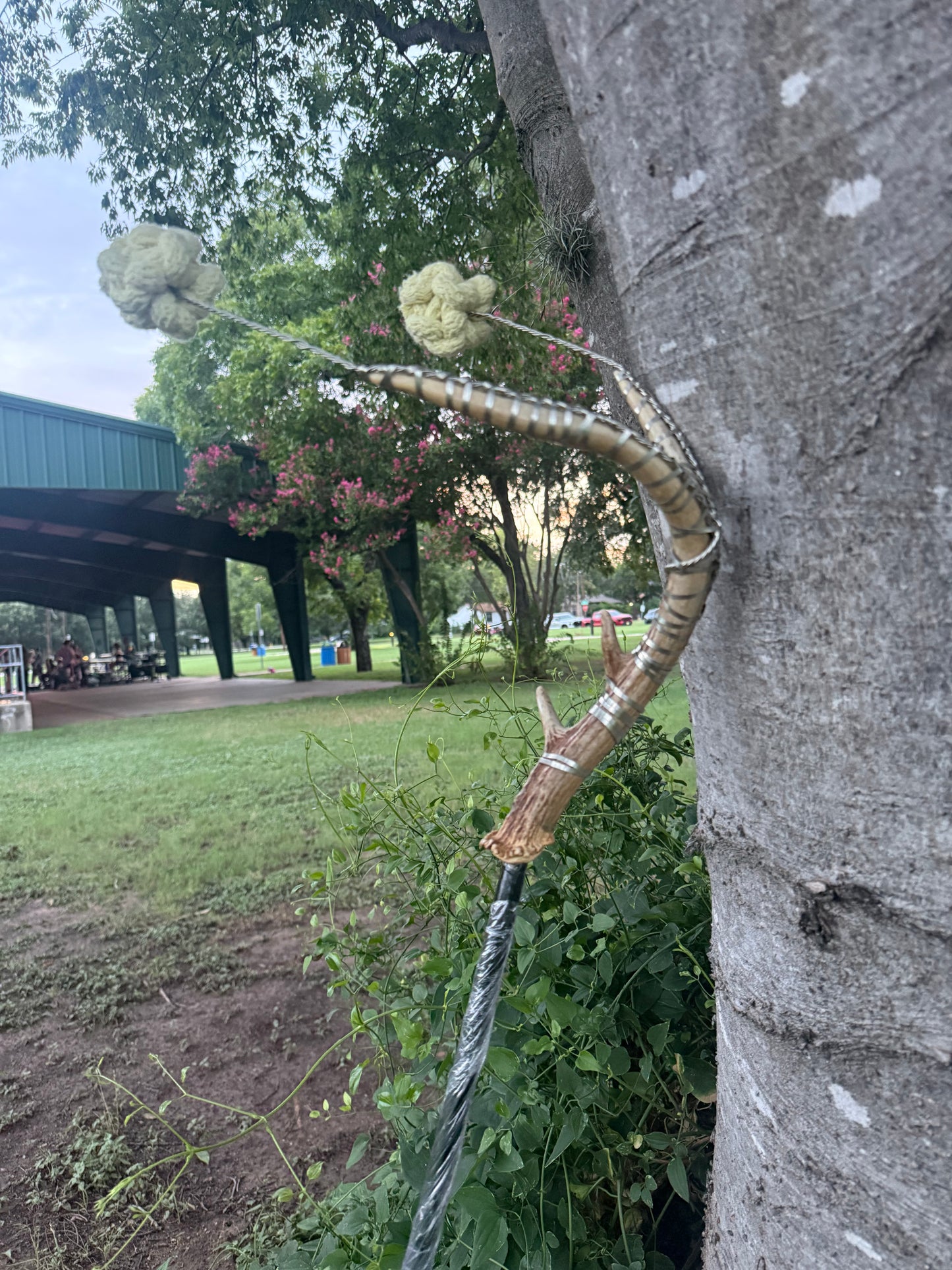 Antler fire staff