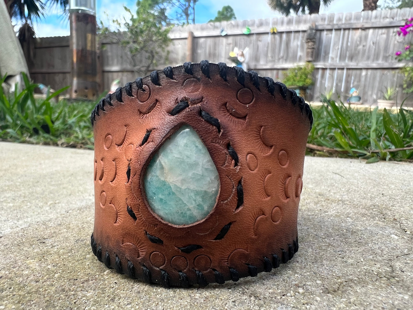 Leather Stone Bracelet