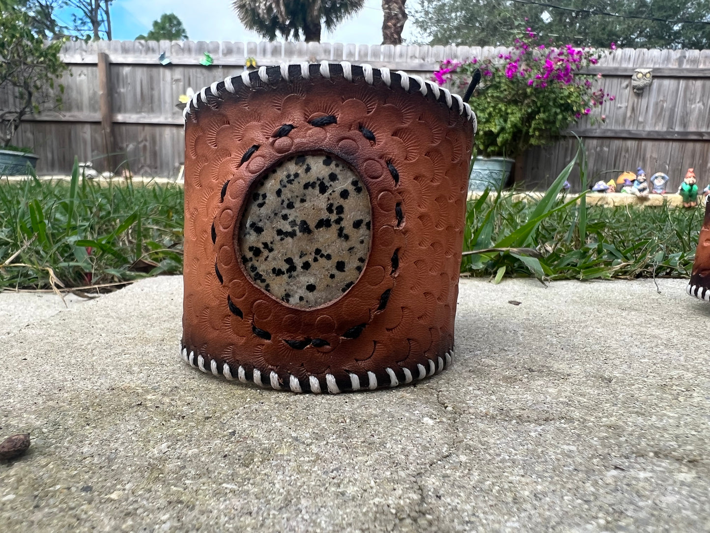 Leather Stone Bracelet