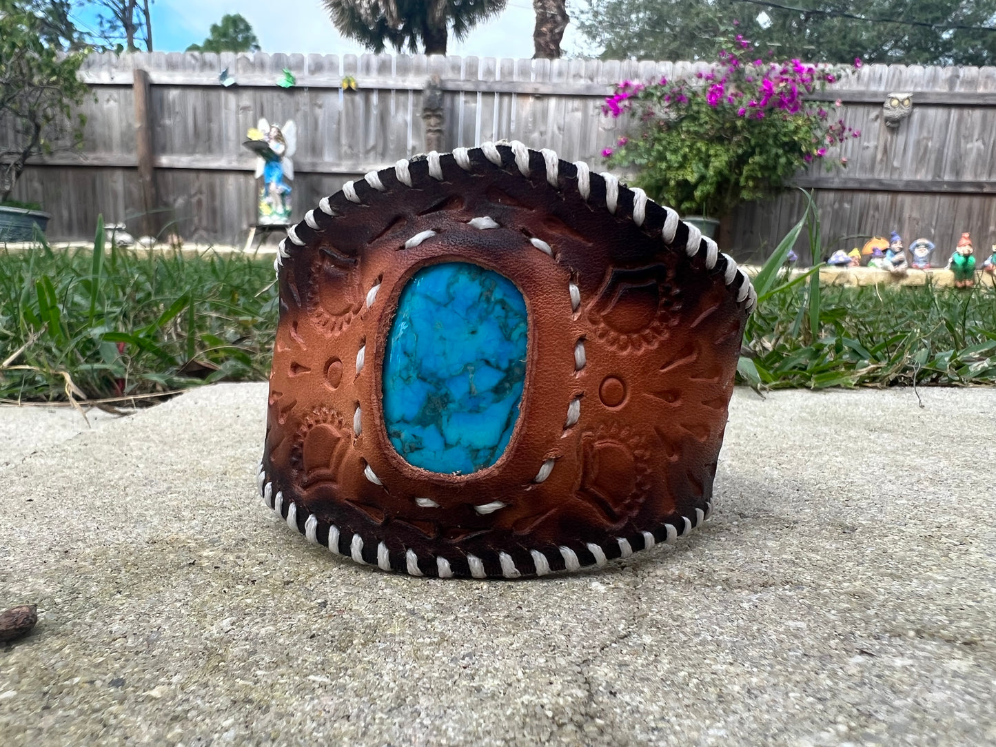 Leather Stone Bracelet