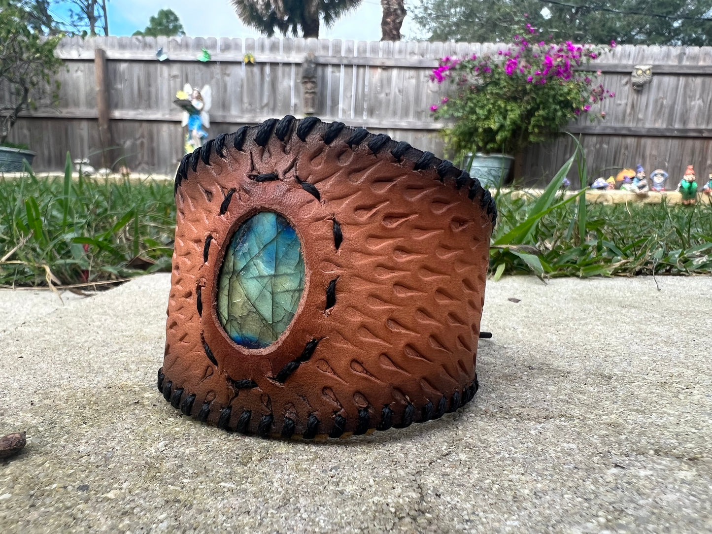 Leather Stone Bracelet