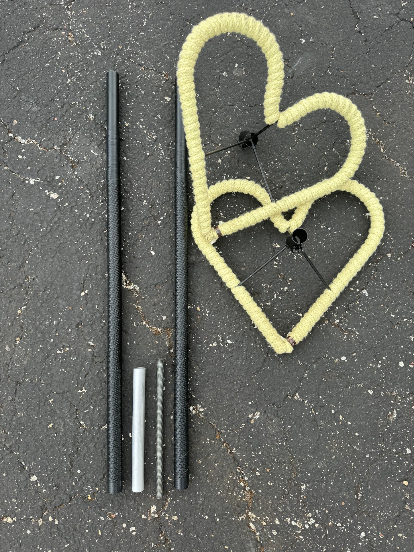 Staff with Shaped removable heads breaks down for easy transport