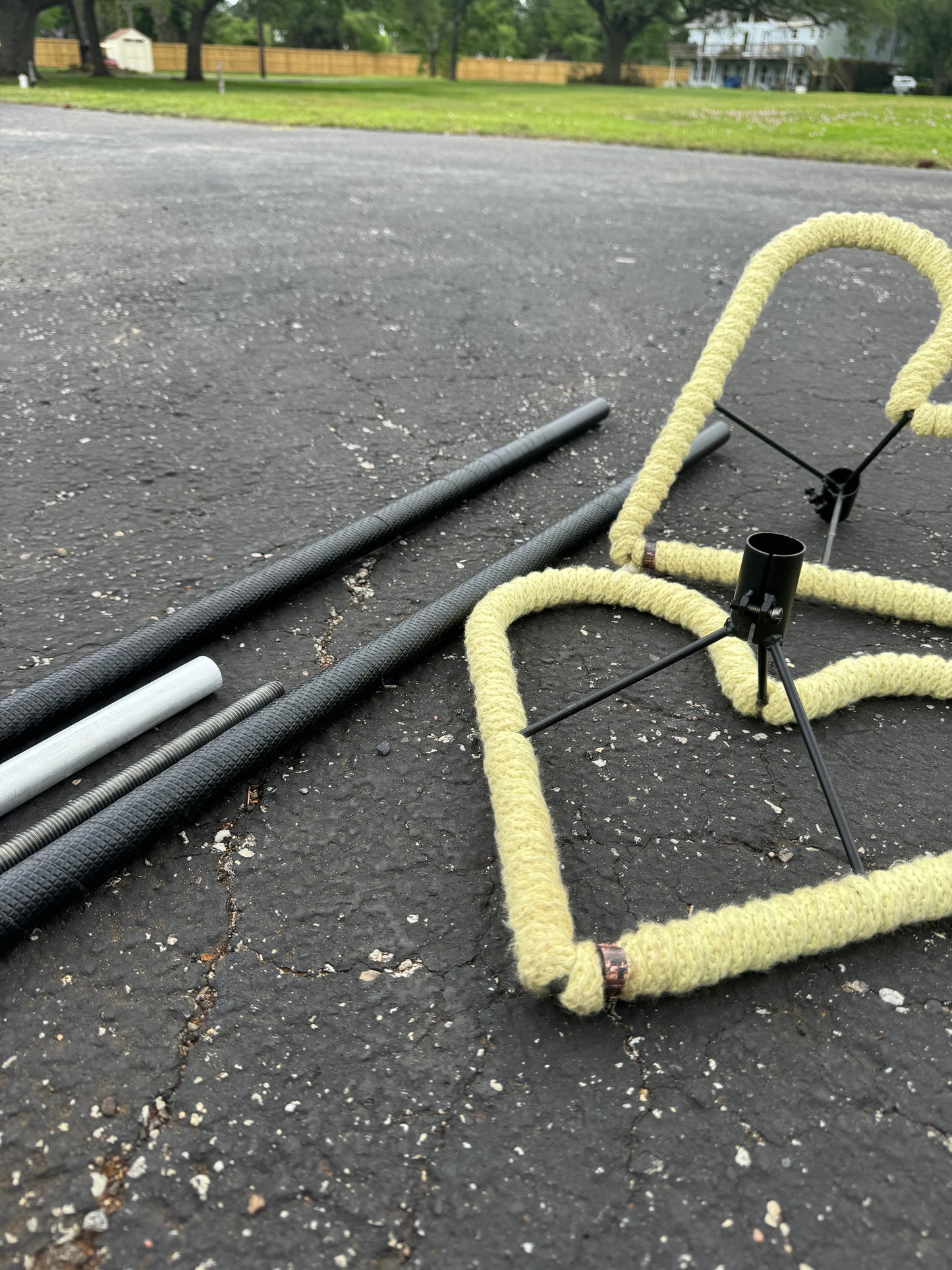 Staff with Shaped removable heads breaks down for easy transport