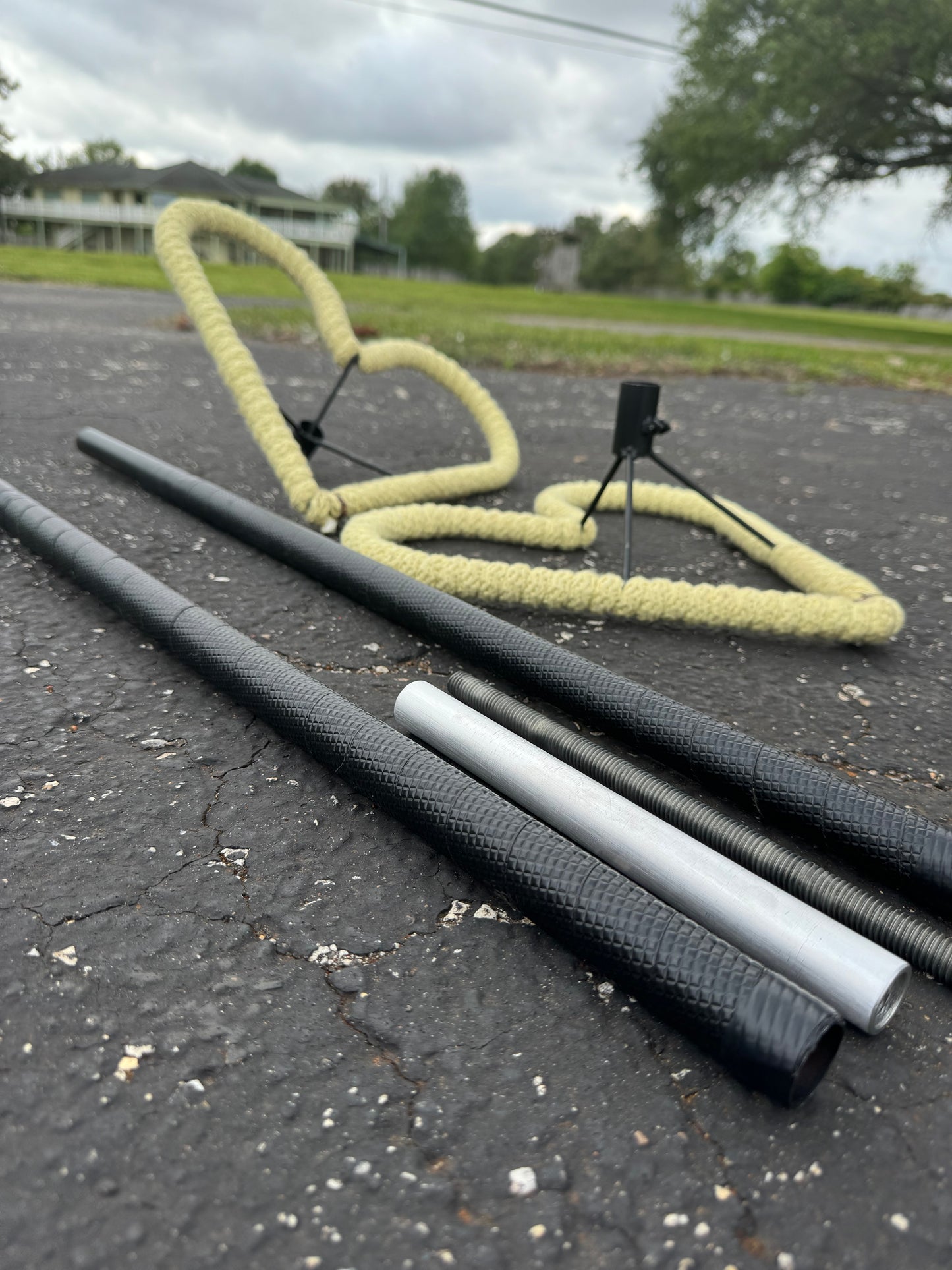 Staff with Shaped removable heads breaks down for easy transport