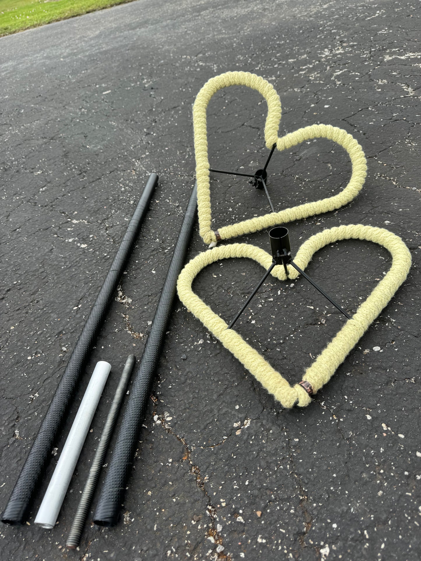 Staff with Shaped removable heads breaks down for easy transport