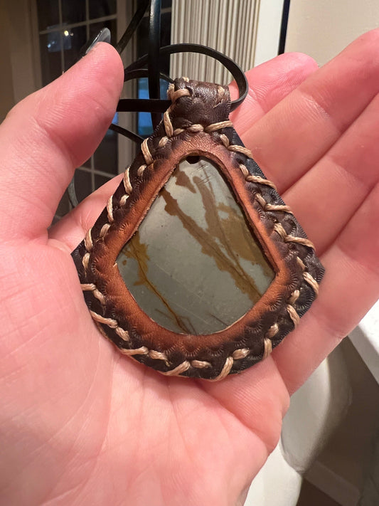 Crystal Leather Pendent