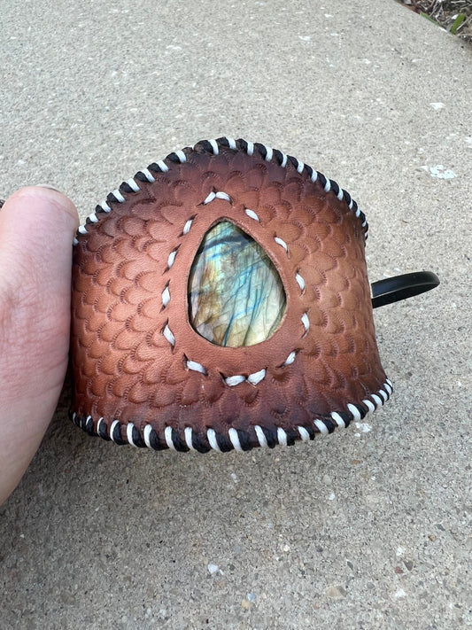 Leather Stone Bracelet