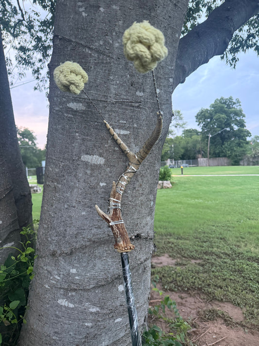 Antler fire staff